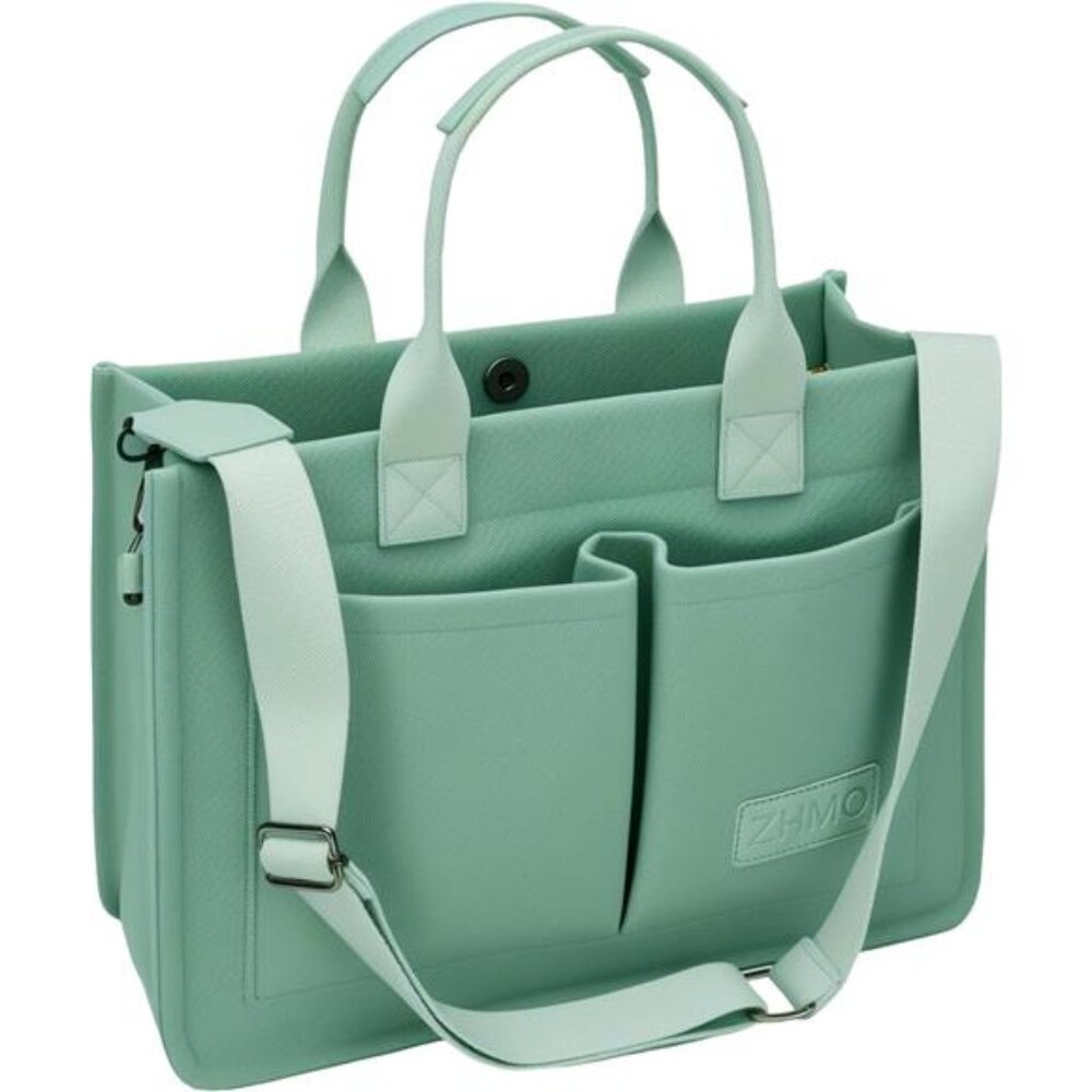 Tote Bag for Women With Compartments,Large Canvas Totes Women's Purse Crossbody